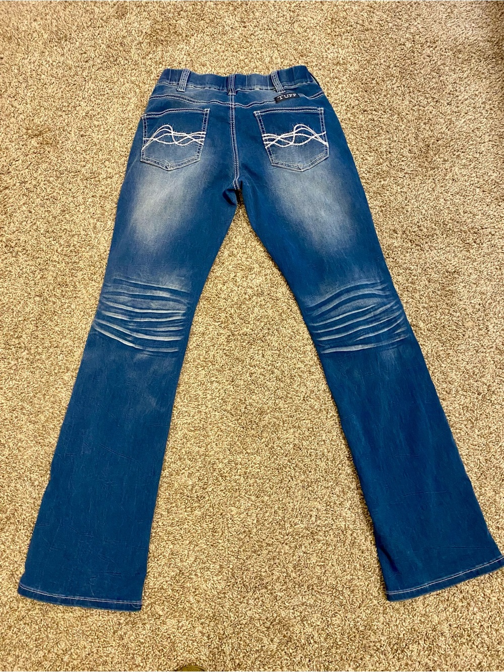 Womens Cowgirl Tuff Pull On Shattered Bootcut Jeans, Size XS Regular